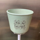 pot en céramique menthe "life is beautiful" (la vie est belle)